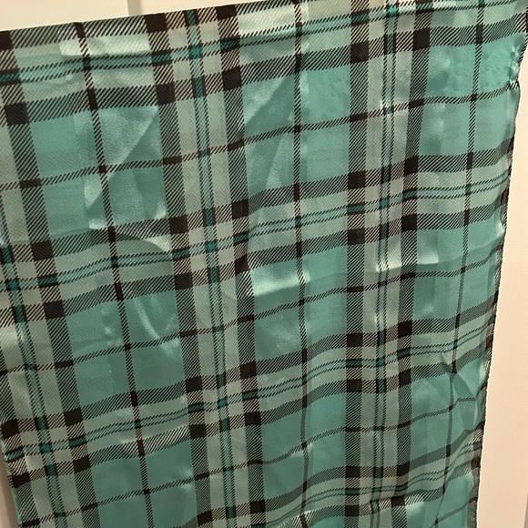 Teal and Black Plaid Scarf - Picture 3 of 6
